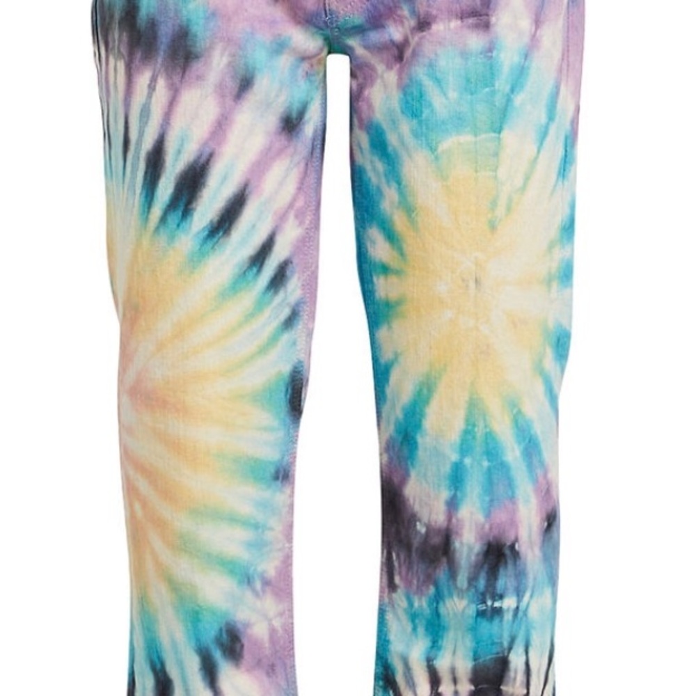 MOTHER The Tripper Button Fly Tie-Dye 5 Pocket Cropped Jeans Size 28 NWOT - Picture 4 of 12